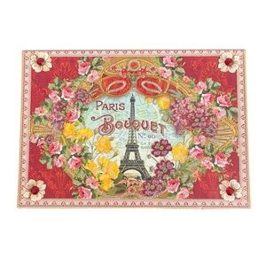 Punch Studio Paris Bouquet Embellished Note Cards Envelopes 5 Ct Eiffel Tower